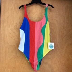 Mara Hoffman one piece in rainbow print